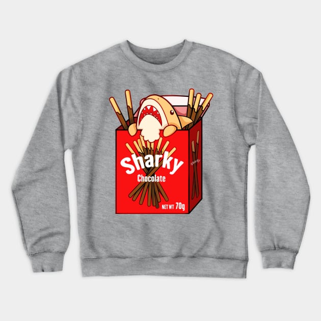 Sharky Chocolate Biscuits Crewneck Sweatshirt by SharksnDonuts